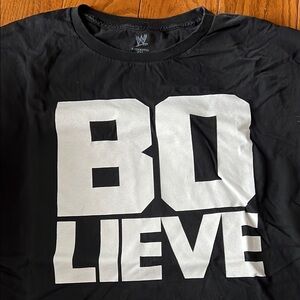 WWE Black and White Short Sleeve Tee with Bold Text